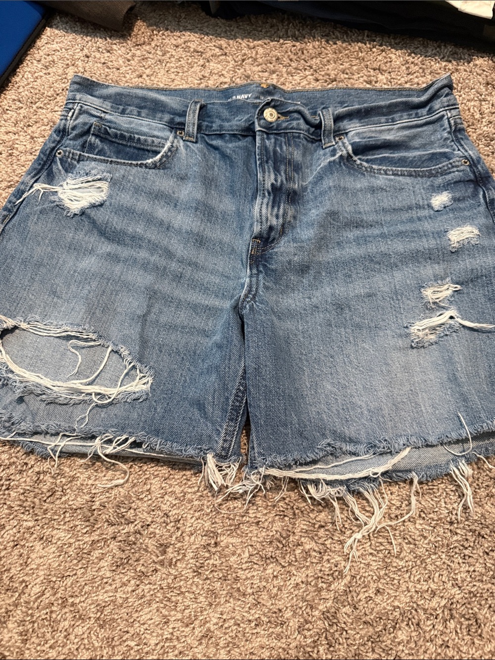 Old Navy Light Blue Distressed Denim Jean Shorts
